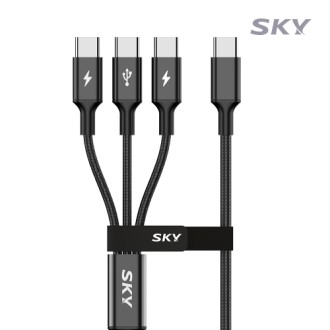 ��ī�� ��Ʈ 60W 3in1 C to CŸ�� ������ �к긯 ��Ƽ �������� ��Ż���̺� 1.2M